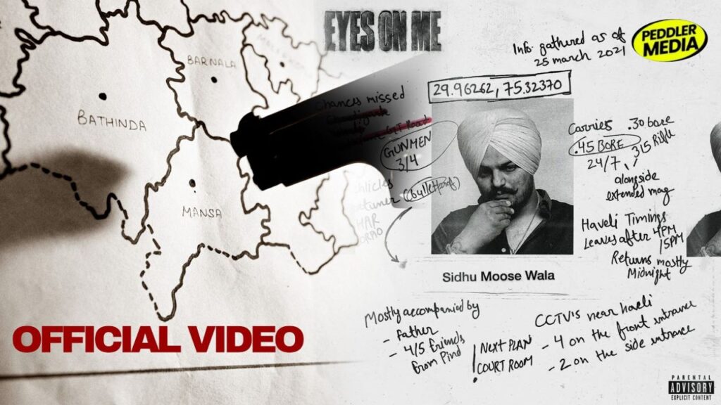 Eyes On Me Sidhu Moose Wala official music video thumbnail YouTube