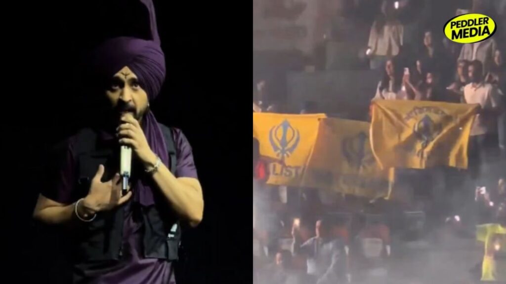 Diljit Dosanjh stopping his live concert in Calgary Canada after spotting Khalistani flags in the crowd