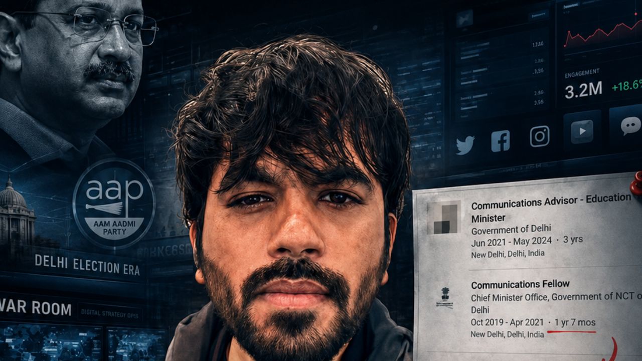 Oggy Janta Party exposes Cockroach Janta Party founder Abhijeet Dipke's AAP Director of Communications role and Delhi government connection