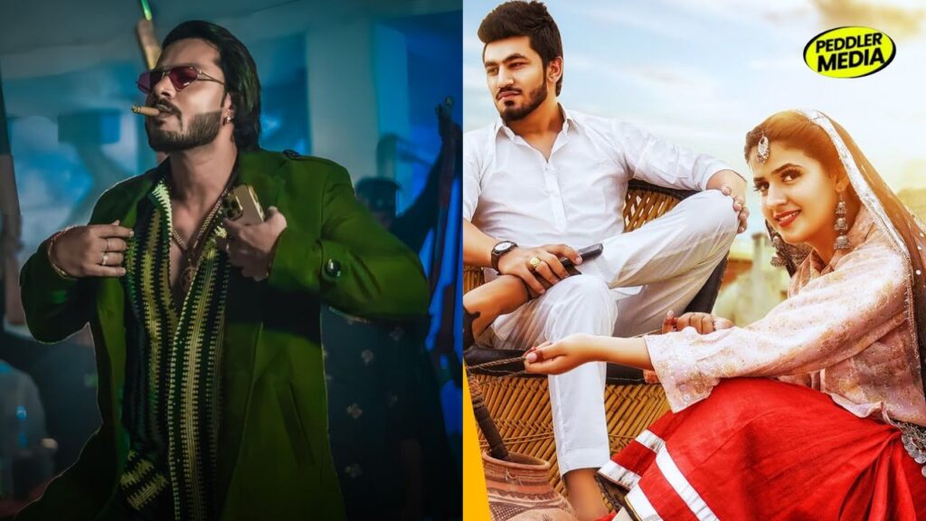 Collage of viral Haryanvi songs like 52 Gaj Ka Daman and Bhai Tera Gunda promoted by Chetan Redhu'S BH Reel.