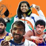 Haryana Olympic medal winners — Bajrang Punia, Yogeshwar Dutt, Sakshi Malik, Sushil Kumar, Ravi Dahiya collage