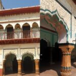 village Chaupal in Haryana — exterior and interior view showing hand-carved pillars, arched balcony, and empty benches of this abandoned community space — Photo by Peddler Media