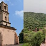 Featured image showing Cantonment Church Tower in Karnal and Madhogarh Fort in Mahendragarh, two of the best abandoned historical places to visit in Haryana.