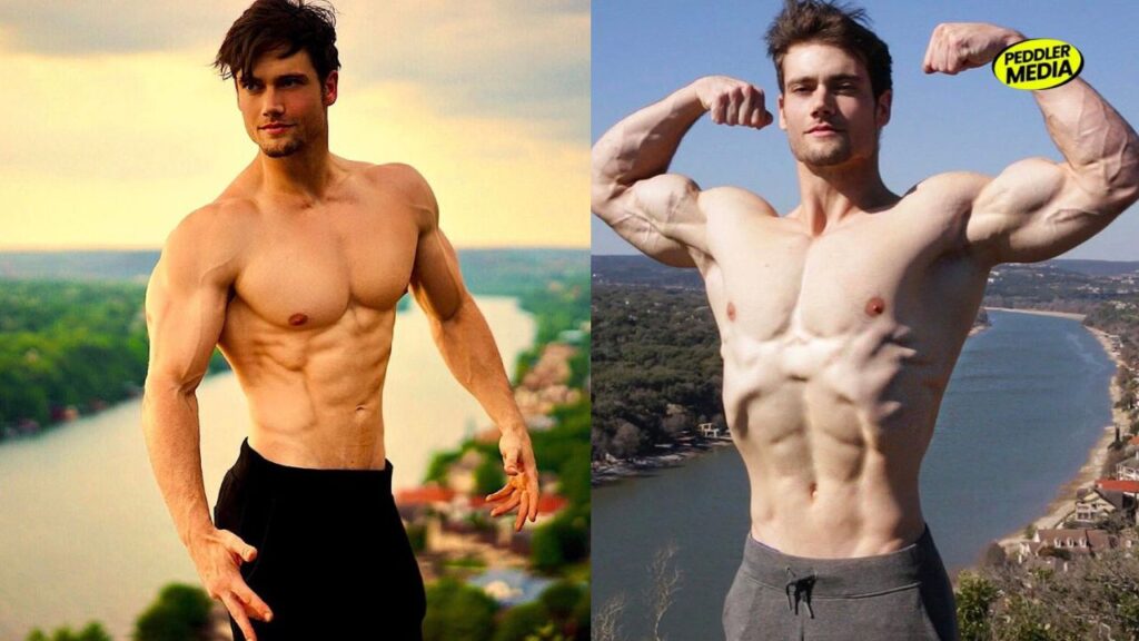 Connor Murphy showcasing his muscular physique during his fitness journey. The American bodybuilder became famous for his workout videos and body transformation content on YouTube.