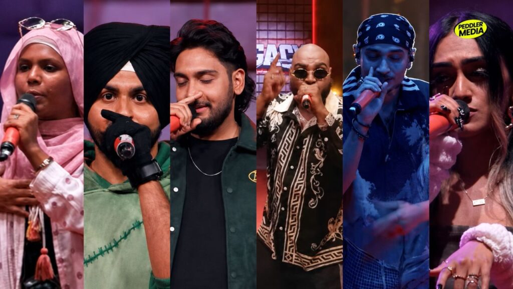 Six contestants performing on Legacy Raftaar Show Episode 3, Raising the Bar