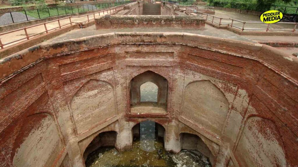 Meham Chaubisi Baoli, also known as Shah Jahan Baoli, in Rohtak, Haryana, featuring the historic Mughal-era stepwell with deep brick arches and stone staircases.