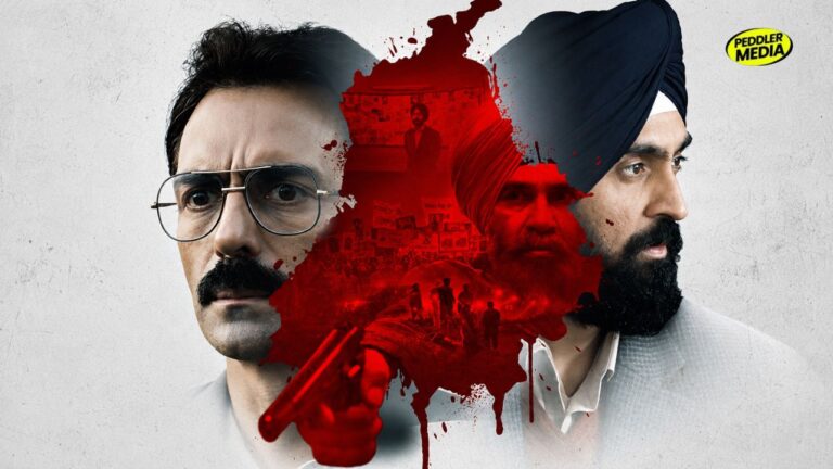 Satluj movie poster showing Arjun Rampal and Diljit Dosanjh with Punjab map