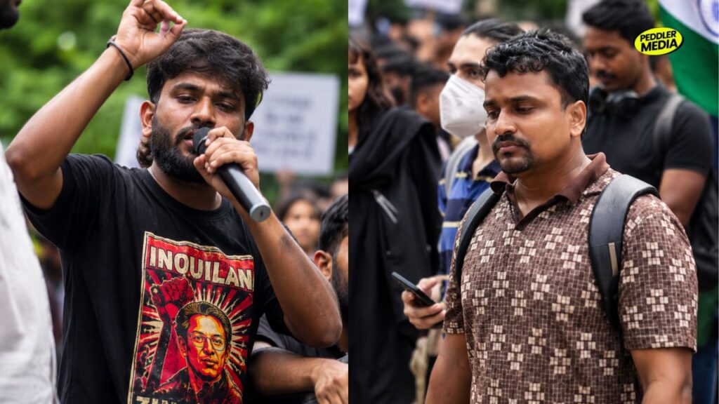 youth protest delhi Inquilab Zindabad tee and checkered shirt look