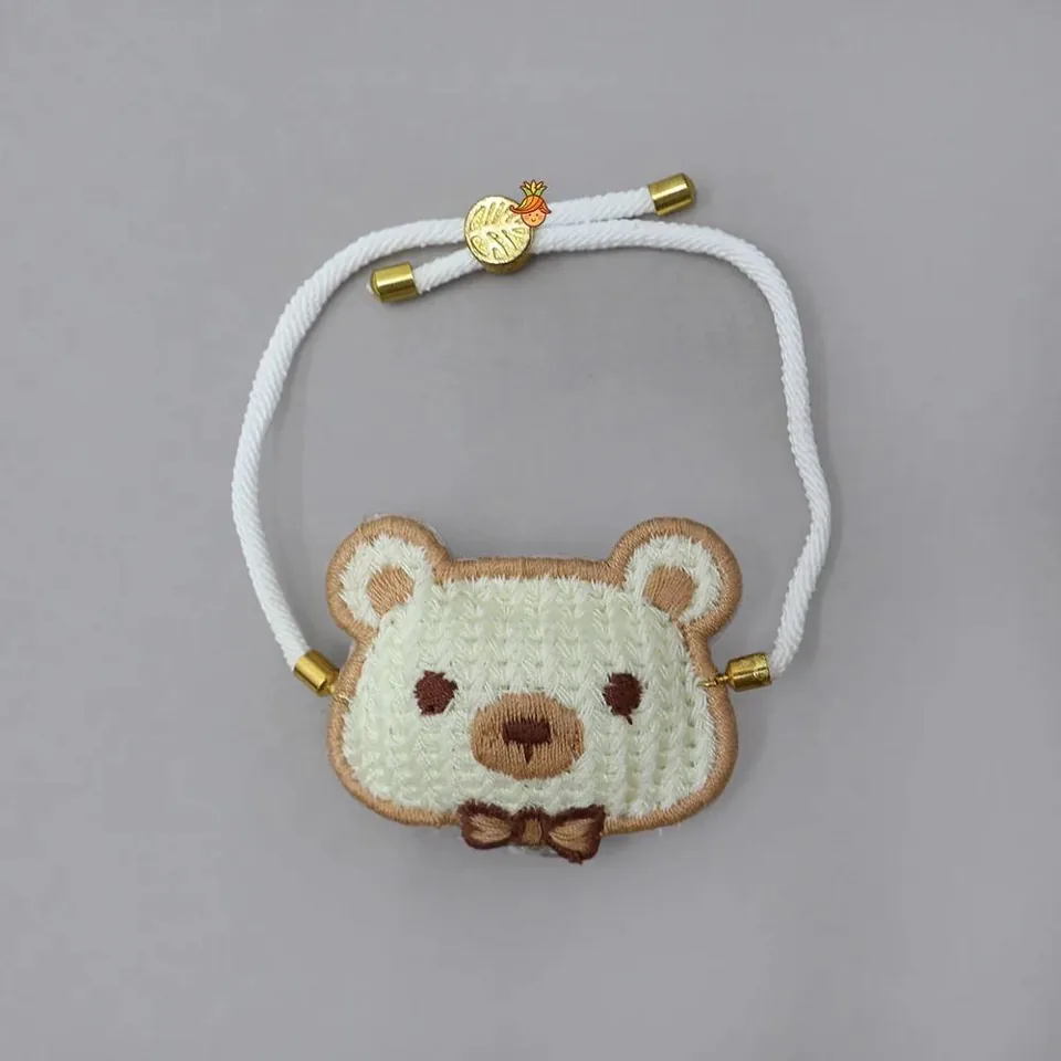 Handmade crocheted teddy charm rakhi for Raksha Bandhan 2026