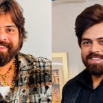 Masoom Sharma in two different looks from his Haryanvi music career
