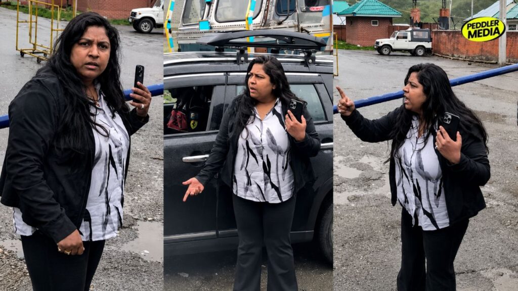 A tourist during the argument that made the We Are Gen Z phrase viral on social media.