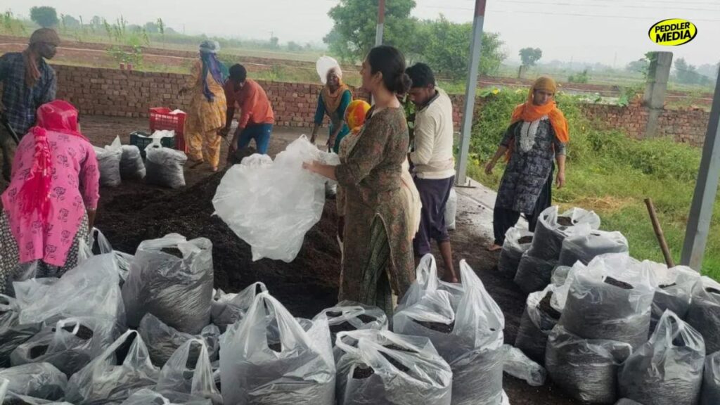 Mushroom Lady of Haryana Dr. Sonia Dahiya working with rural women at her mushroom farming unit in Haryana