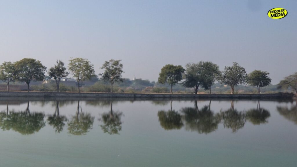 Village johad in Haryana representing traditional Haryanvi Janmashtami rituals