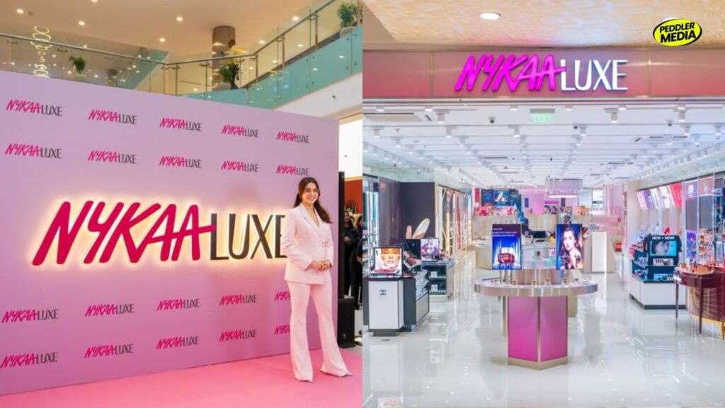 Nykaa Luxe store launch event and premium beauty retail space in Delhi