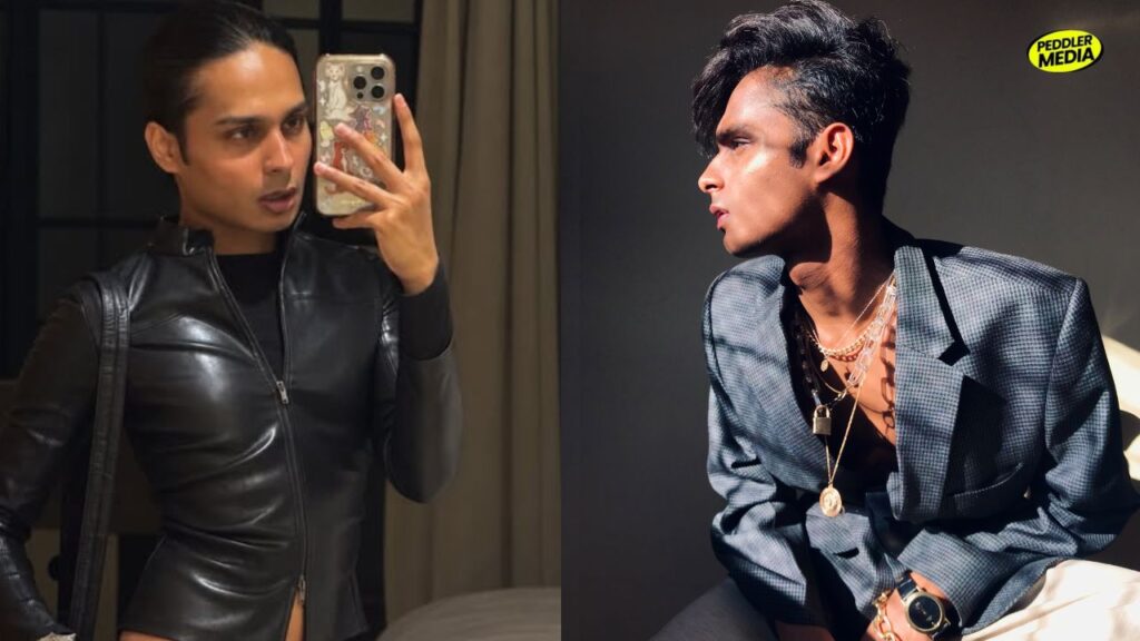 Rohit Mane fashion designer, the Katseye Pinky Up designer, poses in leather jacket and layered jewellery