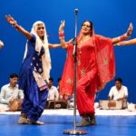 Haryanvi Saang folk theatre of Haryana artists performing live on stage with traditional music instruments