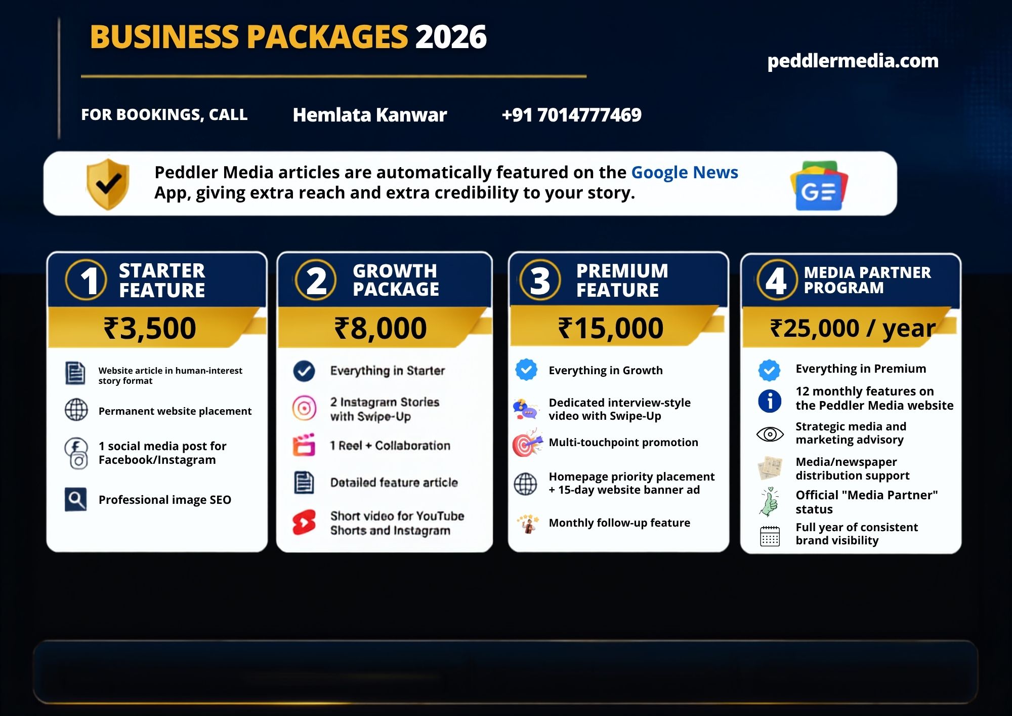 Peddler Media Promotion Packages 2026