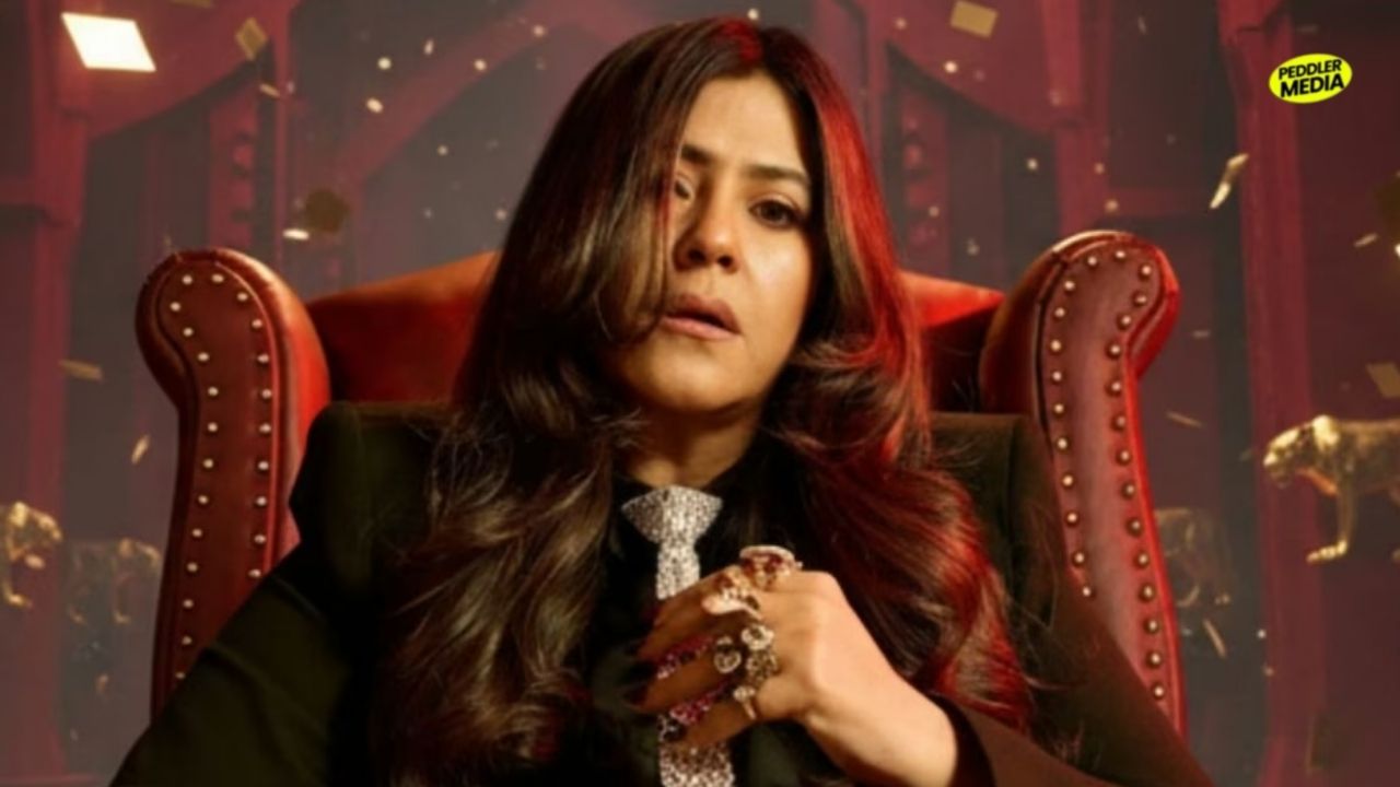 Ektaa Kapoor Bollywood producer sitting on a red throne chair for Peddler Media feature image