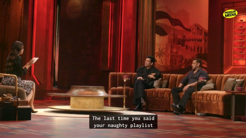 Karisma Kapoor questioning about the Karan Johar Haryanvi playlist on Koffee With Karan Season 9