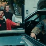 Krish Rao Wake Up Haryanvi song music video collage showing the artist singing from a car sunroof and sitting inside a vintage car.